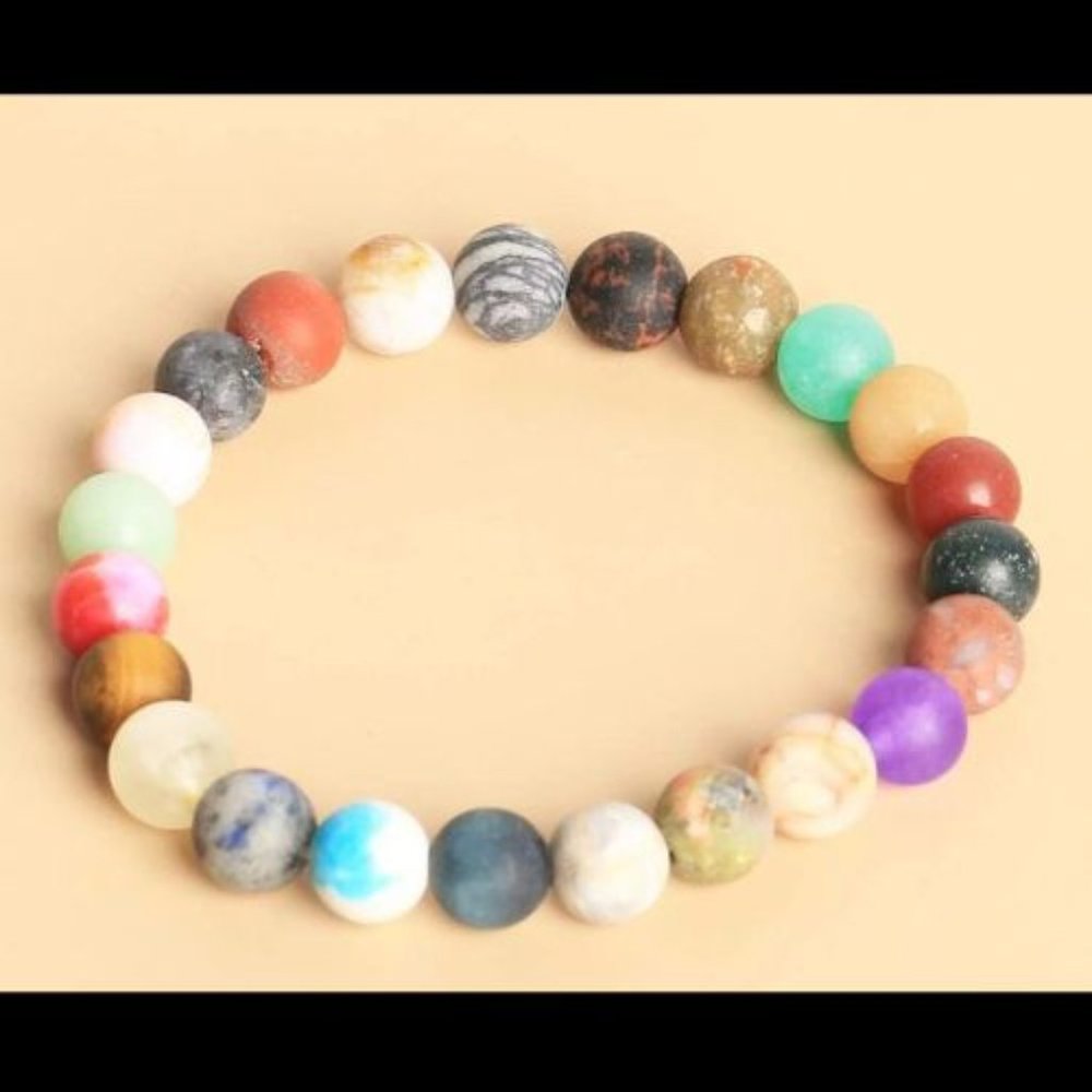 Solar System Bracelet 7 Chakras Healing Natural Stone Bracelets